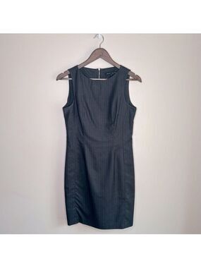 Sandra Angelozzi Pencil Dress Dark Charcoal Pinstripe Medium